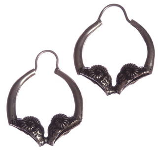 Sterling Silver Small Double Headed Ram Hoop Earrings with Antique Finish: So many things were more important to the people's of the old world: Gods or the gods, defense, war, and fertility. So many of these things are as important to some people of today, so when it came