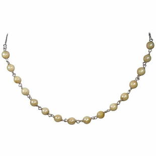 Alberto Juan Mexican Handmade Sterling Silver Natural Old Pearl Necklace: This Alberto Juan one of a kind necklace was handmade from repurposed natural pearls and sterling silver. The chain and findings used in this piece are sterling silver. Necklace measures 17" long and