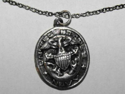 United States Navy Sterling Silver Pendant Charm Necklace: This is a solid sterling silver US Navy pendant and chain. Reserve: $96.00 Shipping:Domestic: Flat-rate of $12.00 to anywhere within the contiguous U.S.International: Foreign shipping rates are