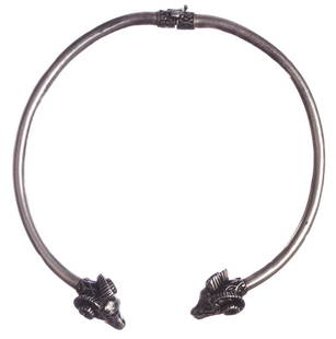 Sterling Silver Double Headed Ram Collar Tube Necklace Alberto Juan: So many things were more important to the people's of the old world: Gods or the gods, defense, war, and fertility. So many of these things are as important to some people of today, so when it came