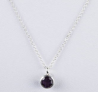 Sterling Silver Faceted Amethyst February Astrology Pendant & Necklace: This 12 piece astrology necklace collection is an extension of my 2nd collection called "Plain Jane", a long side the modernist inspired hair combs. Reserve: $92.00 Shipping:Domestic: Flat-rate of