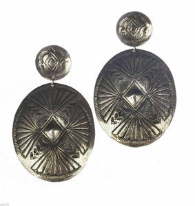 Sterling Tribal Inspired Concho Chandelier Earrings Alberto Juan