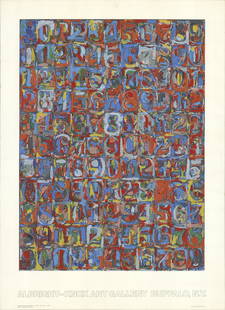 Jasper Johns - Numbers in Color - 1974 Serigraph 39.75" x 28.75": Numbers in Color by Jasper Johns, 1974 Unsigned Serigraph. Paper size is 39.75 x 28.75 inches, with an image size of 32.25 x 23.75 inches. The Serigraph is from an unknown edition size. and is not