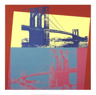 Andy Warhol - Brooklyn Bridge - 2014 Giclee 36" x 36": Brooklyn Bridge by Andy Warhol, 2014 Unsigned Giclee. Paper size is 36 x 36 inches, with an image size of 32 x 32 inches. The Giclee is from an unknown edition size. and is not framed. The condition