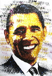 Chris Britz - Obama - 2008 Offset Lithograph - SIGNED 33" x 23.5": Obama by Chris Britz, 2008 Signed Offset Lithograph. Paper size is 33 x 23.5 inches, with an image size of 33 x 23.5 inches. The Offset Lithograph is from an edition size of 175 and is not framed.