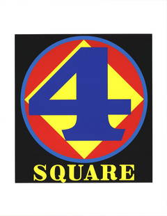 Robert Indiana - Polygon: Square (Number Four) - 1997 Serigraph 22" x 17": Polygon: Square (Number Four) by Robert Indiana, 1997 Unsigned Serigraph. Paper size is 22 x 17 inches, with an image size of 15.25 x 14 inches. The Serigraph is from an edition size of 395 and is