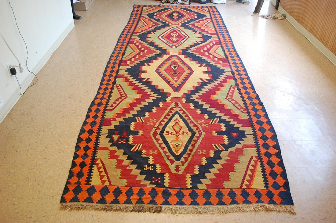 Circa 1920s Caucasian Shirvan Kilim Rug 5.5x14.8 (1 of 12)