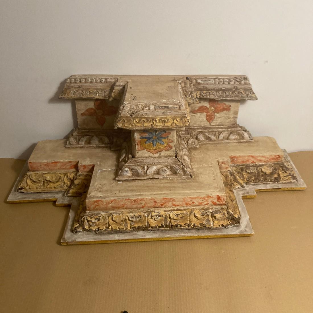 17th Century - Large Pair of Wood Carved Consoles (96 cm - 38 inches) (1 of 20)