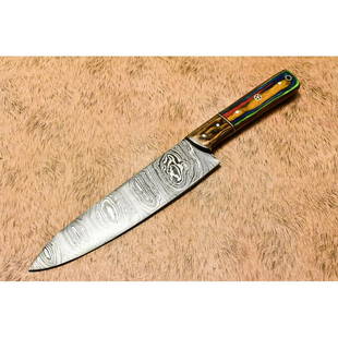 Hiking camping damascus steel knife exclusive work wood: Knife "Hard" Blade - damask steel Handle – hard wood Scabbard – not included Blade hardness – 58-60 HRC Total length – 330 mm. Blade length - 190 mm. Handle length –