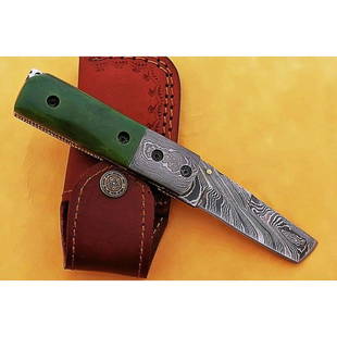 Exclusive pattern damascus steel knife combat bone: Knife "Quinton" The Damascus knife is wear-resistant and effective. It can serve the owner for decades. The metal does not need sharpening and can withstand heavy loads. The product does not lose