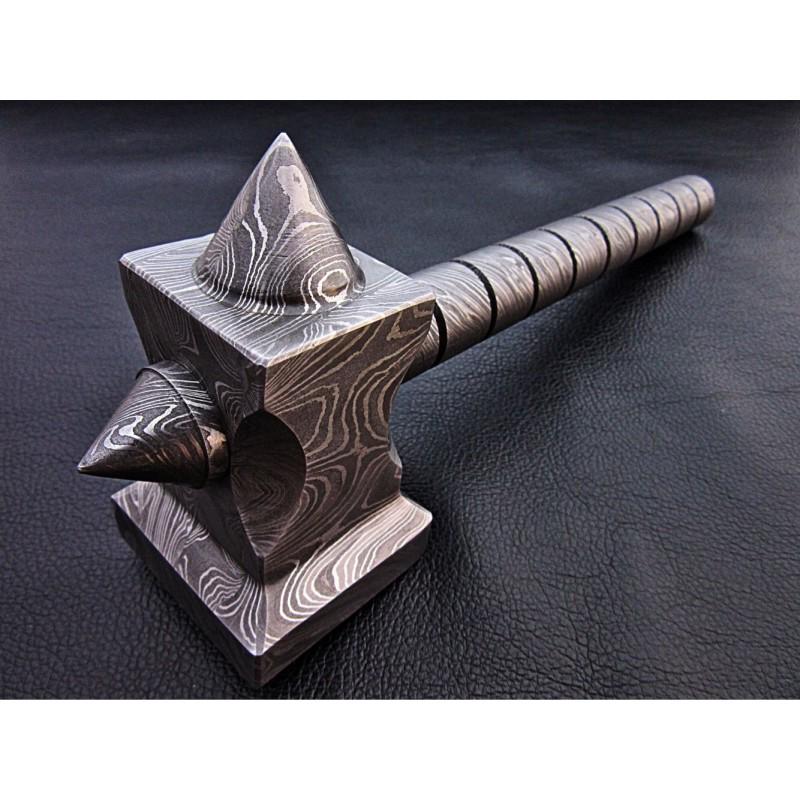 Hunting exclusive pattern damascus steel work hammer (1 of 5)