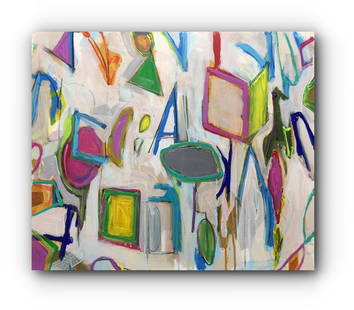 Together, Apart 2019: Artist's Statement "This series of intensely colorful paintings was begun in reaction to the gray oppressive weight of the social and political polarization that has descended like a pall over the