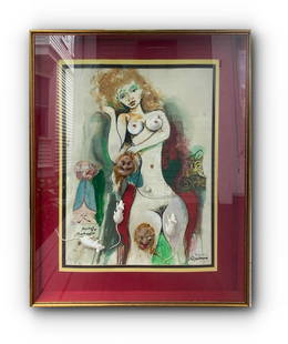 Rachel 1994: (Sorry for the reflections from the glass.) Noel Rockmore was a celebrated and eccentric New Orleans artist whose work is prized today. This wonderfully strange nude is good evidence of his