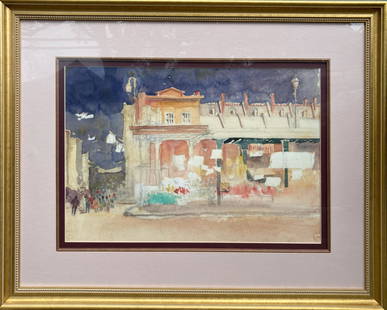 The French Market (New Orleans French Quarter): (Sorry for reflections on the glass - didn't want to disassemble this nice frame.) An evocative watercolor that really captures the "old New Orleans" feeling. This is a watercolor of the famous