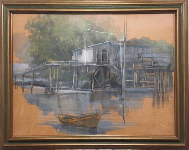 Pirogue on the Mississippi (Published in Monograph) 1967