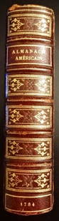 1784 Almanac North America Military West Indies: Title: 1784 Almanac North America Military West IndiesDescription: "Almanach Americain Ou Etat Physique, Politique, Ecclesiastique Et Militaire De L'Amerique..", by Jean-Charles Poncelin de La