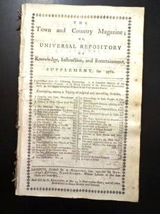 1782 Magazine Revolutionary War Peace Talks: Title: 1782 Magazine Revolutionary War Peace TalksDescription: The Supplement to "The Town and Country Magazine.." for the year 1782, printed for A. Hamilton, London. 48 pages complete followed by