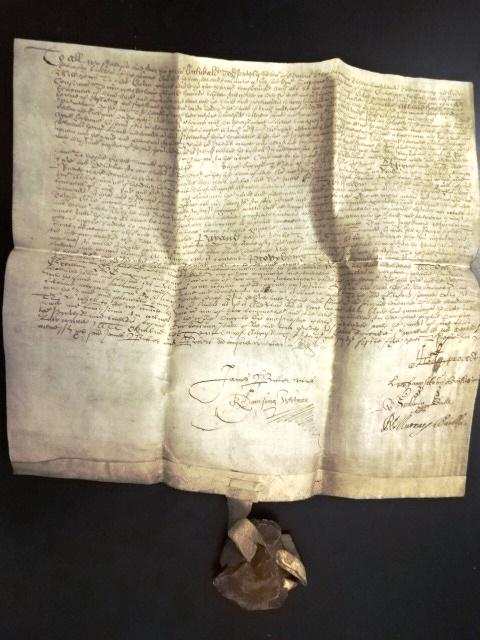 1655 Vellum Manuscript Scotland Property Seal: Title: 1655 Vellum Manuscript Scotland Property Seal Description: A beautifully penned legal document from Edinburgh in Scotland dated 1655. In English with signatures and dockets. Vellum seal tag wit