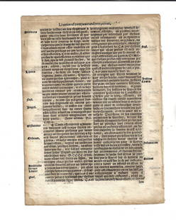1559 English Law Leaf Liveries of Companie: Title: 1559 English Law Leaf Liveries of CompanieDescription: A leaf from an English law book, printed at London by Richard Tottell. In French. Printed at London 1559. Accompanied by a color copy of