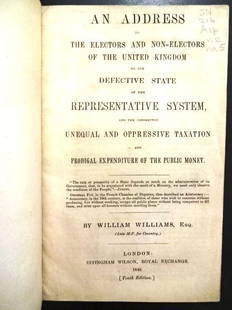 1849 An Address to Electors United Kingdom: Title: 1849 An Address to Electors United KingdomDescription: "An Address to the Electors and Non-Electors of the United Kingdom on the Defective State of the Representative System…", by