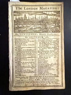 1762 London Magazine Attack on Havana and St. Johns: Title: 1762 London Magazine Attack on Havana and St. JohnsDescription: The October 1762 issue of "The London Magazine", printed for R. Baldwin, 56 pages. Great content on military assault on Havana,