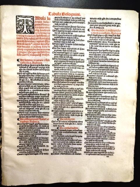 1516 Tabula of Decretales pope Gregory IX: Title: 1516 Tabula of Decretales pope Gregory IX Description: The "Tabula" sections from a printing of the Decretales of Pope Gregory IX, printed at Paris in 1516. [50] pages and one blank. Complete s