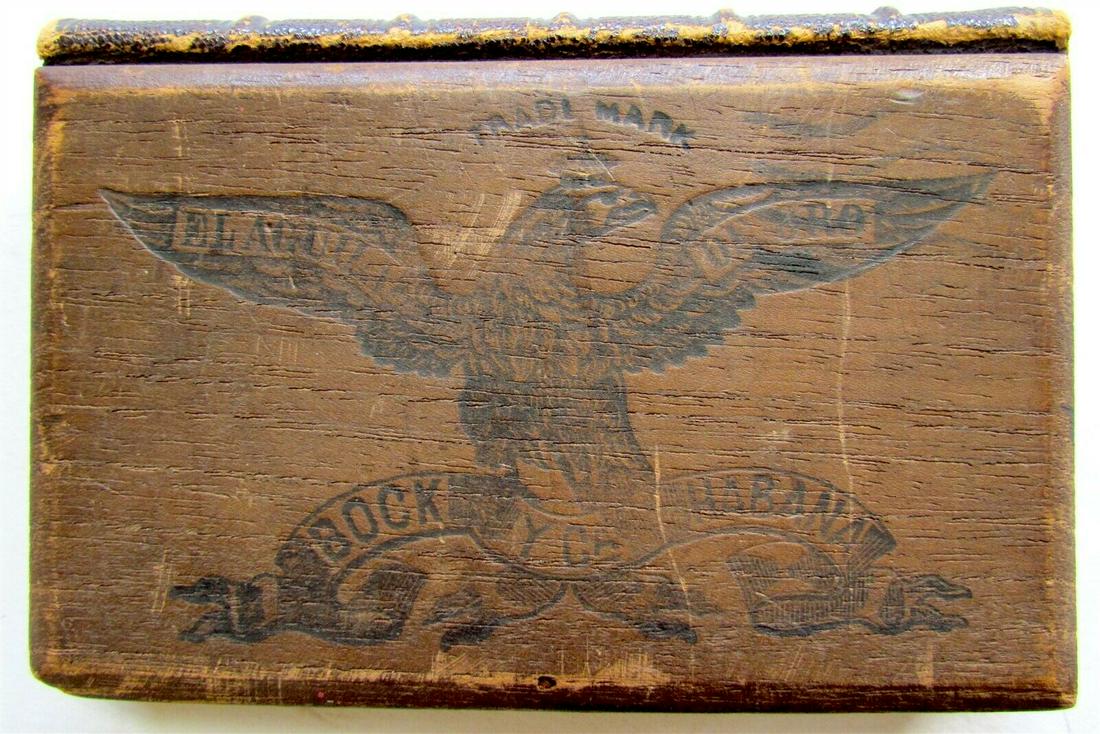 1884 TOBACCO TALK & SMOKER'S GOSSIP book WOODEN BINDING CIGAR BOX DESIGN antique