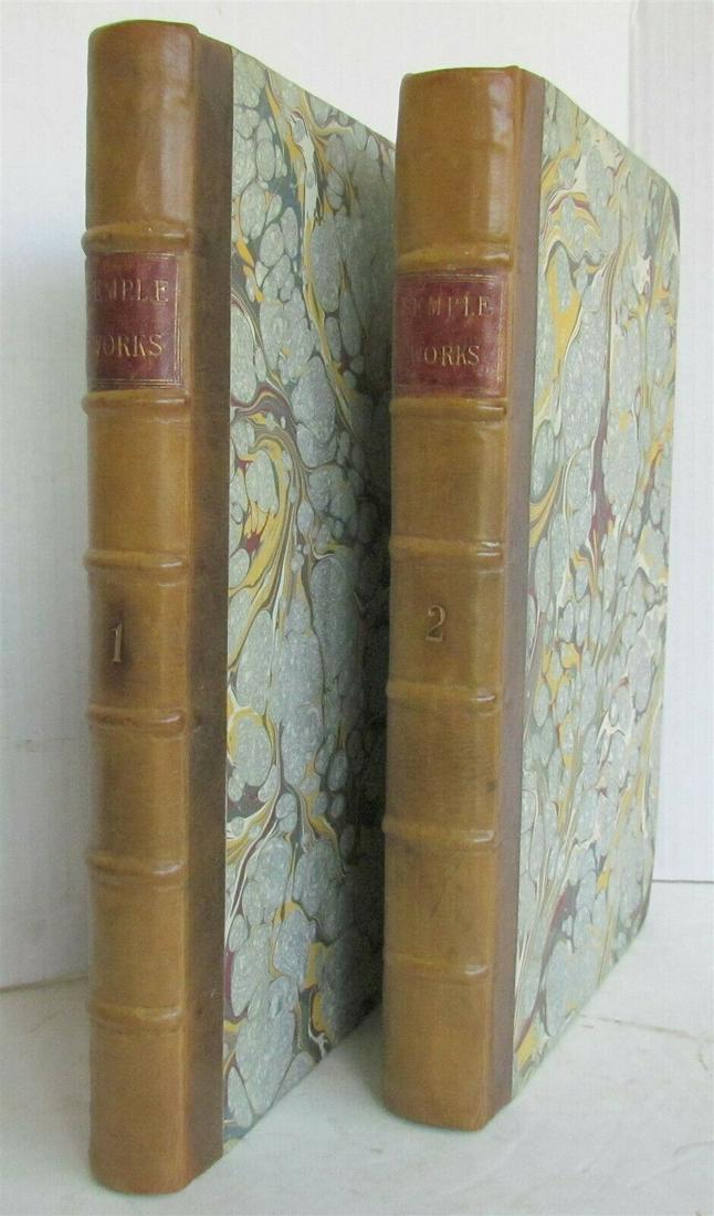 1750 WORKS of WILLIAM TEMPLE, BART 2 VOLUMES antique FOLIO in ENGLISH (1 of 8)