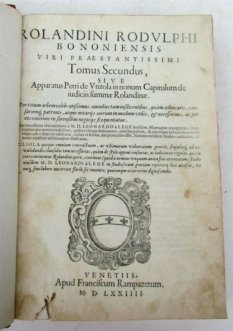 1574 LAW BOOK Summa totius artis notariae antique FOLIO Rolandino de Passaggeri (1 of 12)