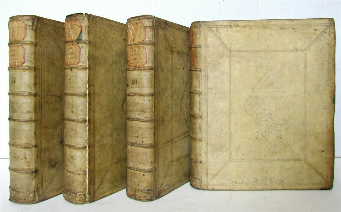 1727 4 VOLUMES SET Sylloge of Letters Written by Illustrious Men antique VELLUM (1 of 12)