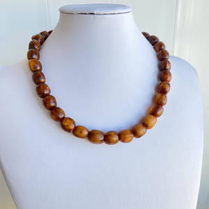 Magnificent Unique Antique Amber Necklace made from Barrel shaped Amber beads