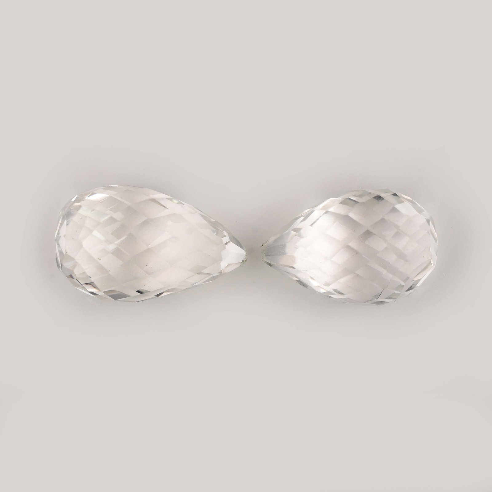 54 Carat White Color Drops Natural Crystal Quartz Loose Gemstone 2 Pieces (1 of 7)