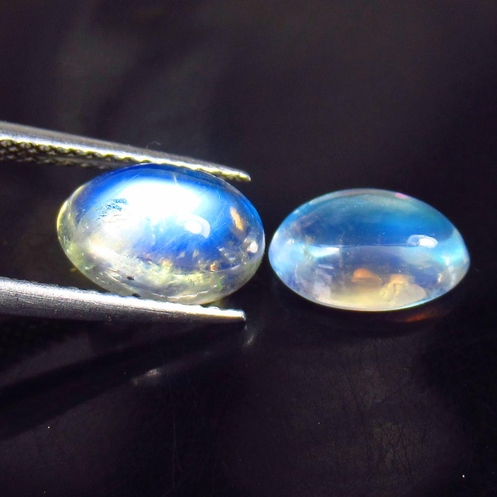3.62 Ct Natural Blue Moonstone Oval Pair (1 of 2)