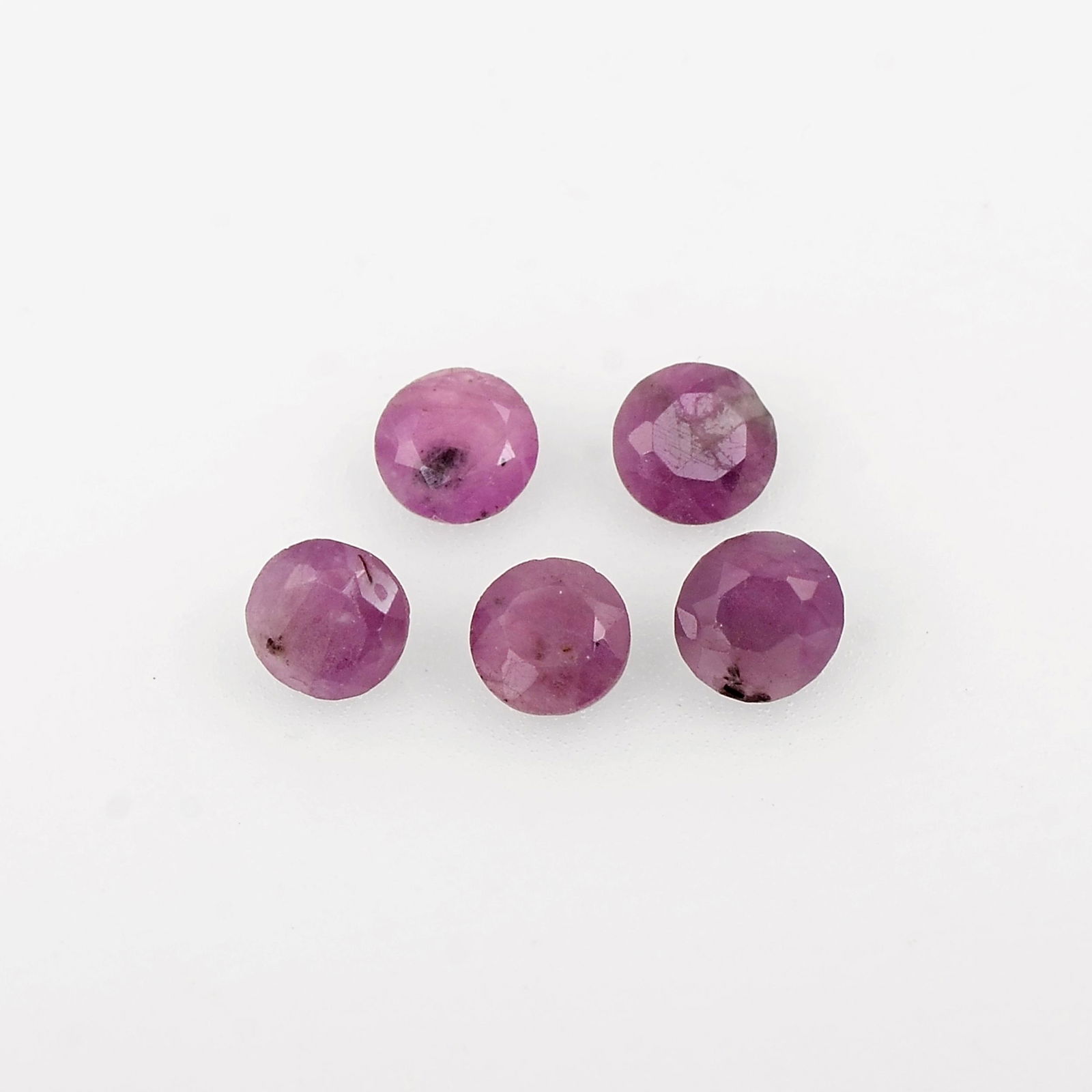 0.8 Carat Red Color Round Natural Ruby Loose Gemstone 5 Pieces (1 of 7)