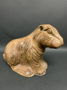 Otter: Title: OtterDate/Period: 20th CenturyDimension: 7.5 inches high x 10 inches wideMaterials: WoodAdditional Information: Carved Paper Mache Mold of Otter Reserve: $40.00 Shipping:Domestic: Flat-rate