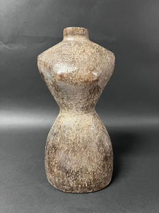 Female Mannequin - Torso: Title: Female Mannequin - TorsoDate/Period: 20th CenturyDimension: 10.25 inches high x 5.25 inches wideMaterials: WoodAdditional Information: Carved Paper Mache Mold of Torso Reserve: $70.00 