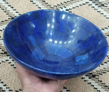 6 Inch Hand Crafted Lapis Lazuli Bowl Ovel Shape: Title: 6 Inch Hand Crafted Lapis Lazuli Bowl Ovel Shape Name: Lapis Lazuli Color: Blue Origin: Afghanistan Shape: Bowl Reserve: $110.00 Shipping:Domestic: Flat-rate of $50.00 to anywhere within the