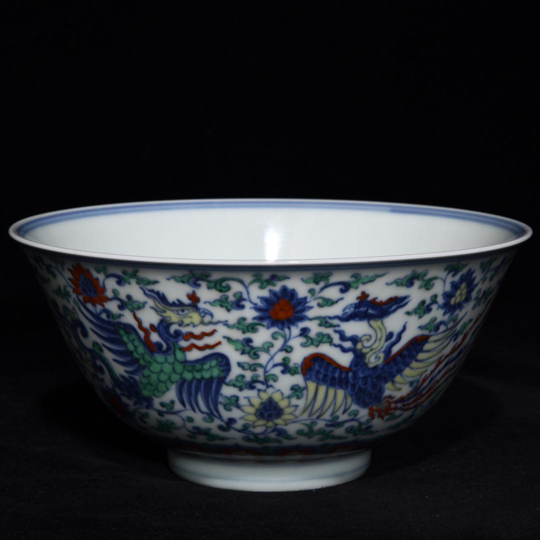 Chinese Dou Cai Phoenix Design Porcelain Bowl (1 of 9)