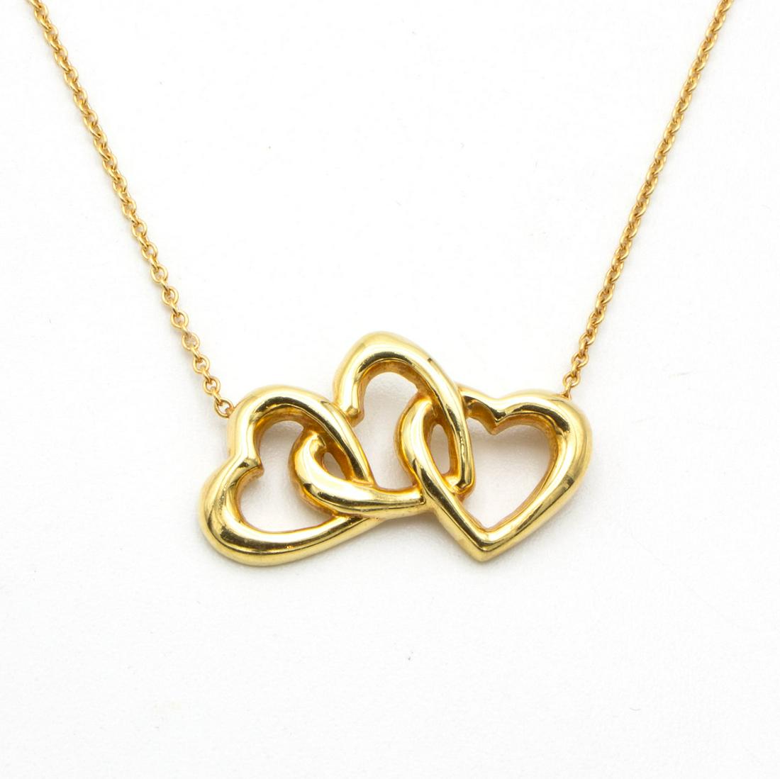 Tiffany & Co necklace Triple Heart" pendant in 18K yellow gold (0013