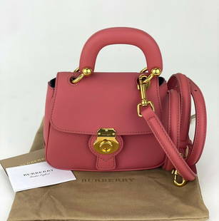 Burberry Handbag Small DK88 TopHandle in Blossom Pink Leather Crossbody Bag B350: SKU B350 0521 Pre-Owned 100% Authentic Burberry Trench Small DK88 Top Handle Satchel Bag RATING: A/B..Very Good, shows minor signs of wear MATERIAL: calfskin leather HANDLE: single leather DROP: