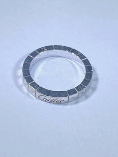 Cartier Ring Maillon Panthere 18k White Gold 1 Row Band Ring Size53 US 6.25 B261: SKU B261 1220 This Cartier Ring is hard to photograph. Please note the coloring is even throughout, it was hard to get rid of the shadows. Pre-Owned 100% Authentic Cartier Maillon Panthere Wedding