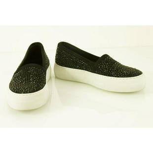Philipp Plein black crystal embellished sneakers coffer slip on shoes sz 36: Philipp Plein black crystal embellished sneakers coffer slip on shoes sz 36 Woman’s Phillip Plein black crystal embellished sneakers coffer slip on shoes sz 36 Inject luxe attitude into casual