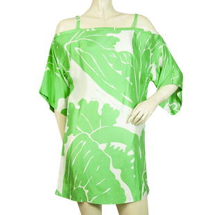 Tibi Green Leaves White Floral Short Sleeves Open Shoulders Mini Dress size S: Tibi Green Leaves White Floral Short Sleeves Open Shoulders Mini Dress size S This fabulous Tibi silk dress with a lovely green & white floral pattern will give a romantic chic vibe to your errands.