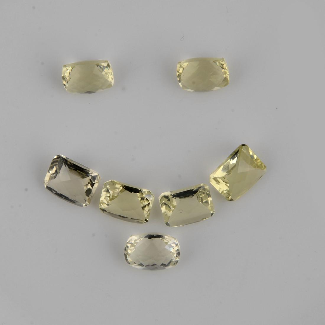 Yellow Color 22.43 Carat Octagon+Cushion Shape Natural Lemon Quartz Loose Gemstone 7 Pieces: Title: Yellow Color 22.43 Carat Octagon+Cushion Shape Natural Lemon Quartz Loose Gemstone 7 Pieces Additional Information: Specification of Gemstone Stone : Lemon Quartz Shape : Octagon+Cushion Size :
