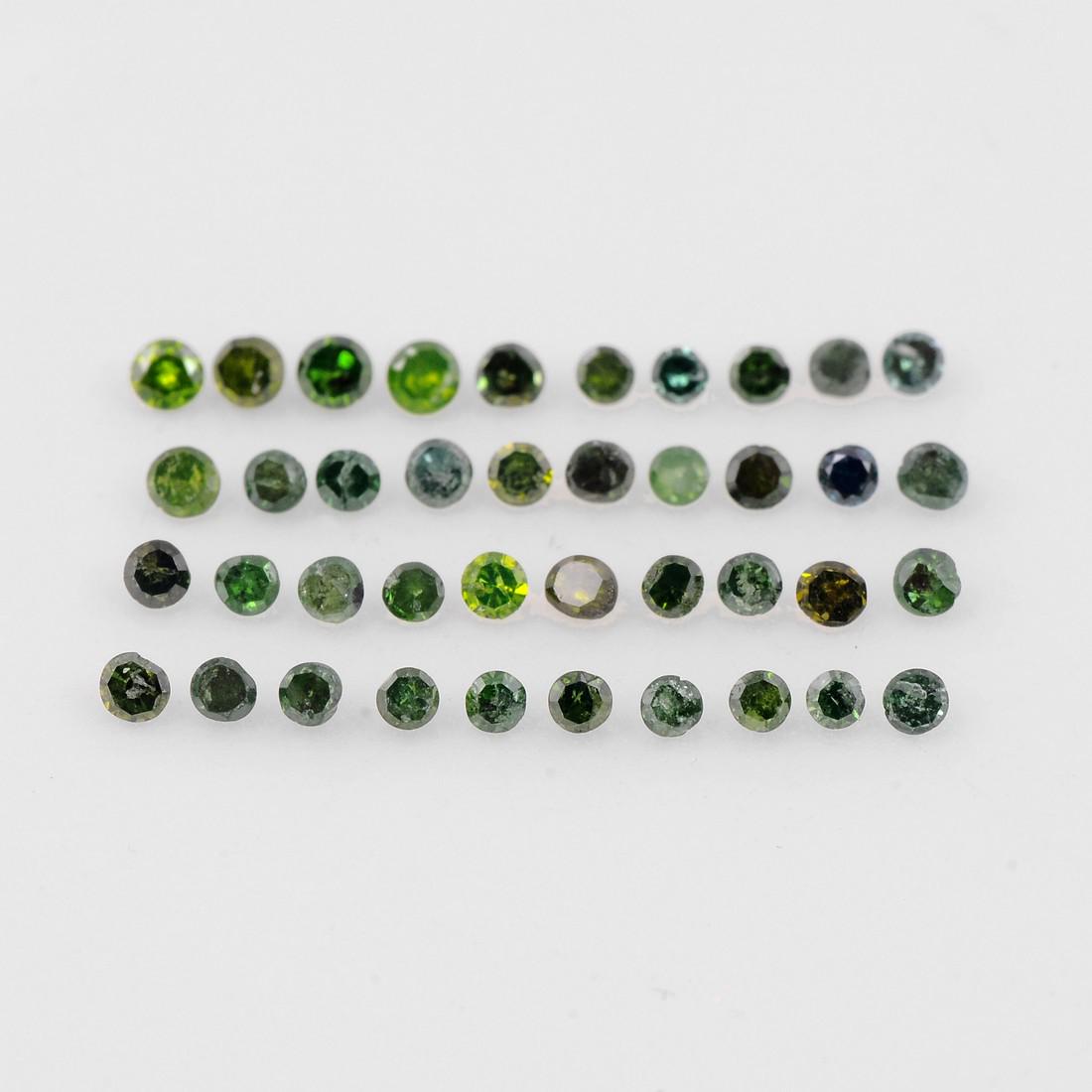 Fancy Green Color 0.52 Carat Round Shape Natural Diamond Loose Gemstone 40 Pieces (1 of 7)