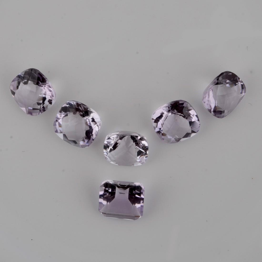 Pink Color 39.3 Carat Cushion Shape Natural Amethyst Loose Gemstone 5 Pieces (1 of 8)
