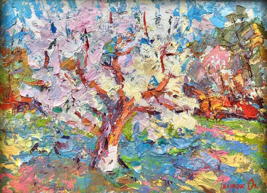 Oil painting The apple tree has blossomed Kalenyuk Alex (1 of 6)
