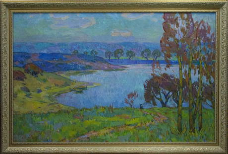 Oil painting Landscape Chegodar Vasily Dmitrievich: №Vernd 1 *** ABOUT THIS PAINTING *** * TITLE: "Landscape" * ARTISTS: Chegodar Vasily Dmitrievich * SIZE: 100x150 cm/'39.37x59.05 inches' * MEDIUM: oil, canvas * HAND PAINTED: Original