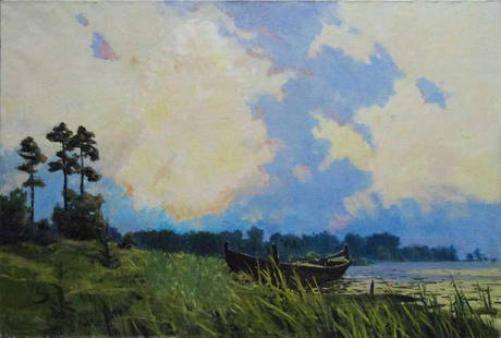 Oil painting Landscape Dumenko Sergey Danilovich: №Vernd 10 *** ABOUT THIS PAINTING *** * TITLE: "Landscape" * ARTISTS: Dumenko Sergey Danilovich * SIZE: 110x160 cm/'43.30x62.99 inches' * MEDIUM: oil, canvas * HAND PAINTED: Original