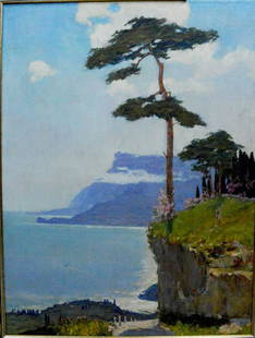 Oil painting On the mountain Ivan Alekseevich Vladimirov: №Vernd 73 *** ABOUT THIS PAINTING *** * TITLE: "On the mountain" * ARTISTS: Ivan Alekseevich Vladimirov * SIZE: 122x90 cm/'48.03x35.43 inches' * MEDIUM: oil, canvas * HAND PAINTED: Original